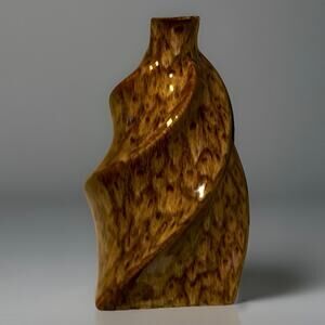 Vintage Sculptural Swirl Ceramic Vase – Mid Century Modern Organic Art Pottery